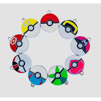 9pcs - Pokémon Charms Pokemon Balls Caja Coleccionable
