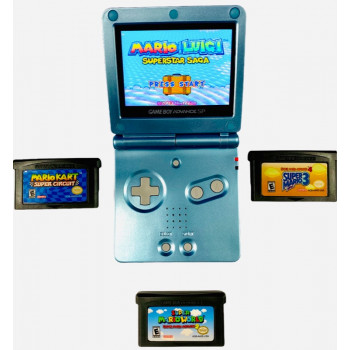 New Upgraded Limited Edition SP Pearl Blue Bundle - Gameboy Advance SP