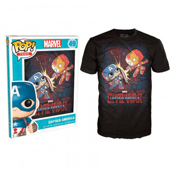 Novelty - Funko - T-Shirt - POP - Size Small - Marvel - Civil War Fight