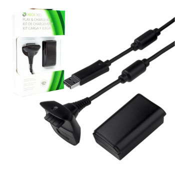 Xbox 360 - Charger - Play n' Charge Kit - Black (Microsoft)