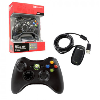 Xbox 360 - Controller - Wireless - Controller plus Receiver - EU Version - Black (Microsoft)