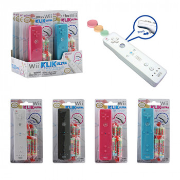 Food Candy Wii Klik-on Dispenser 8 Pack 2 Of Each Color (white Black Pink And Blue) (nintendo)