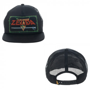 Novelty Hats Nintendo Zelda Game Logo Black Trucker