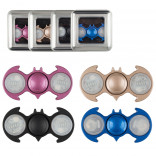 Novelty - Fidget Spinner - Metal Bat Shape w/ LED Light- Assorted (Black/Blue/Gold/Pink)