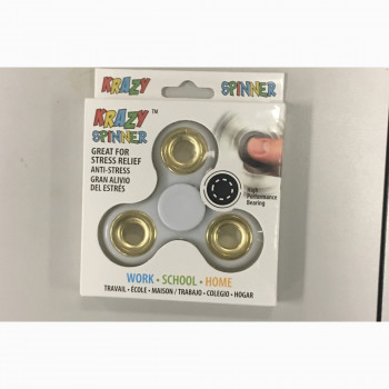 Novelty - Fidget Spinner - Standard Spinner - White w/ Gold Bearing