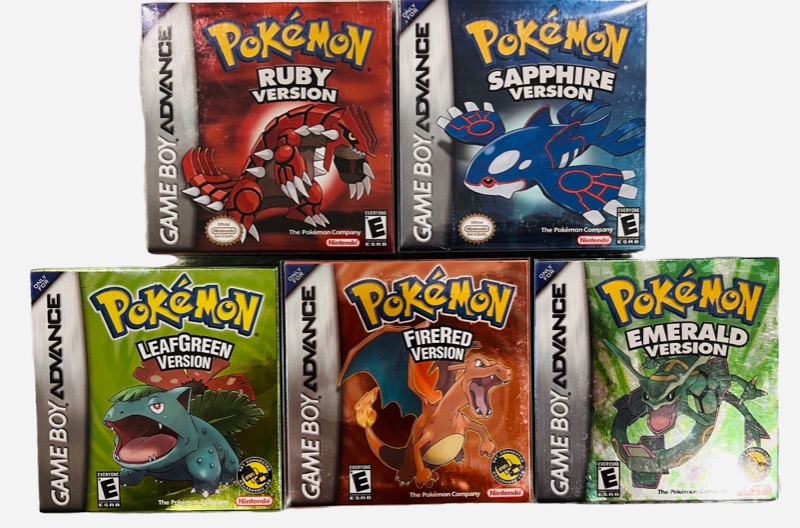All GBA Pokemon w/Boxes Gameboy Advance Pokemon Games